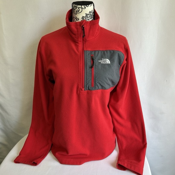 The North Face Other - The North Face 1/4 Zip Fleece Pullover Mens Size Small Red Gray  Long sleeve